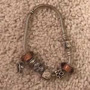 Gorgeous pandora bracelet with charms!